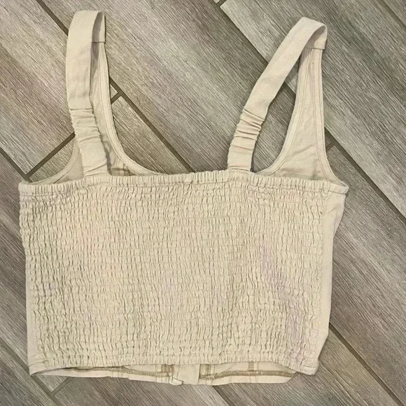 LONE STAR Cream Coset Crop Top, Size Medium - Picture 3 of 3